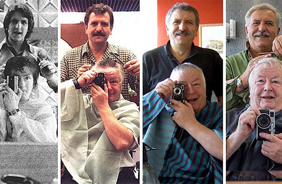 Британец почти полвека ходит к одному парикмахеру и делает одинаковые фото
