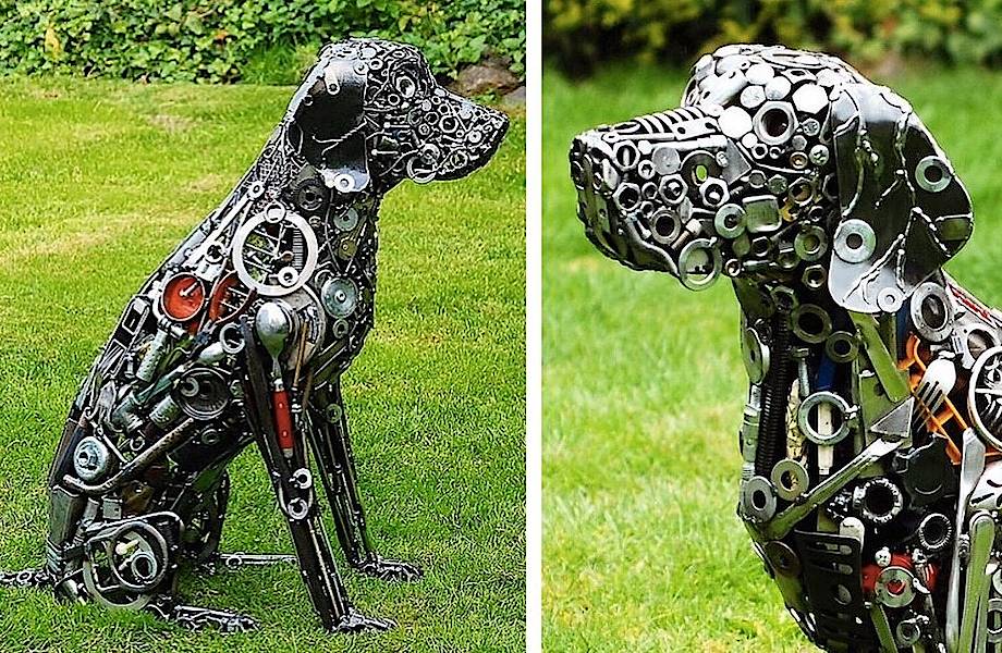 Художник превращает металлолом в невероятные скульптуры животных 