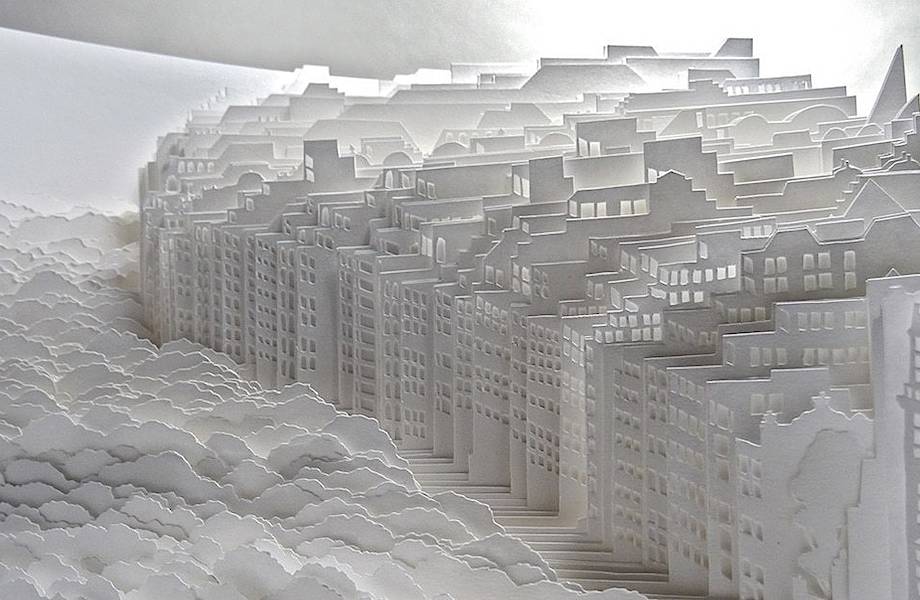 Художница создает потрясающие белоснежные города из бумаги