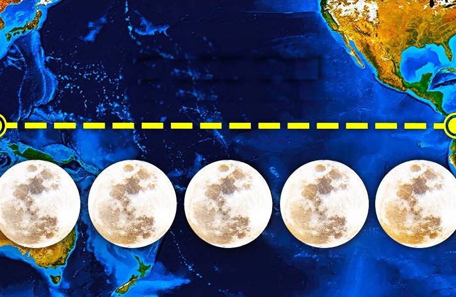 Шириной в 5 лун: неудивительно, что самолеты не летают над Тихим океаном — он огромен