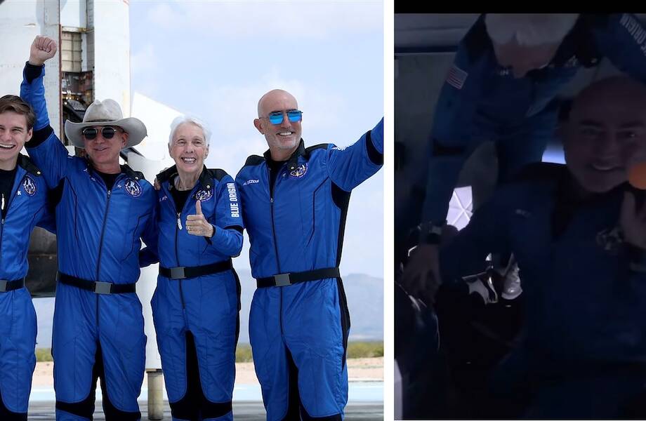 Джефф Безос слетал в космос на собственном корабле: камеры сняли, чем он там занимался