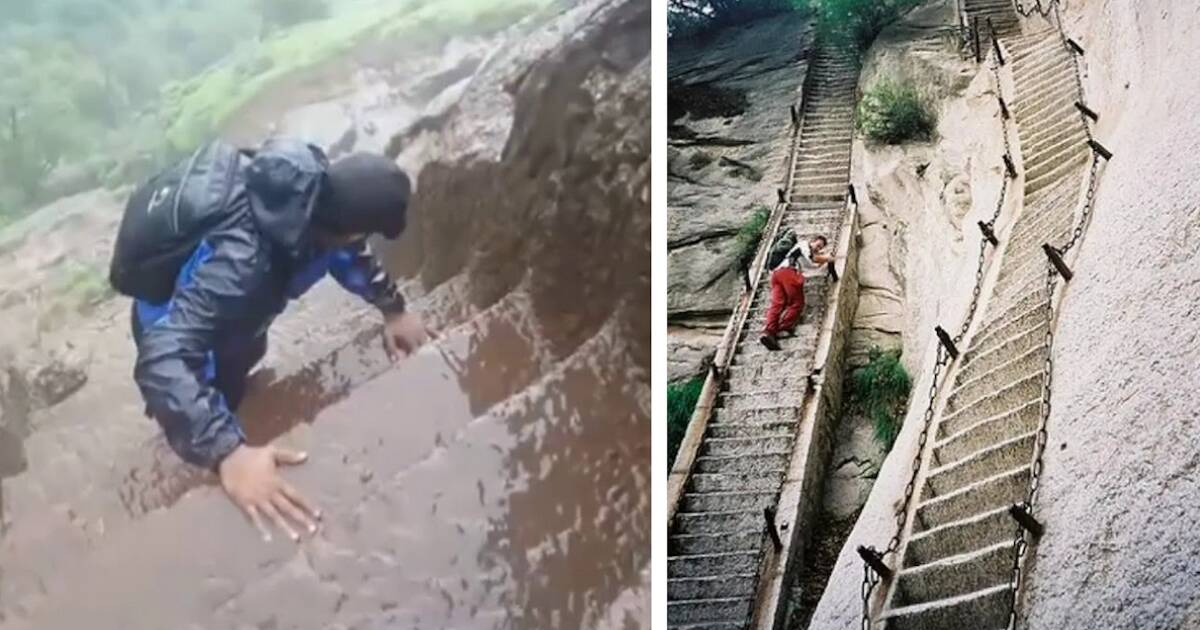 Включи видео самых опасных. Опасная лестница. Самая опасная лестница. Самые опасные ступени в мире. Самая опасная лестница в мире в Китае.