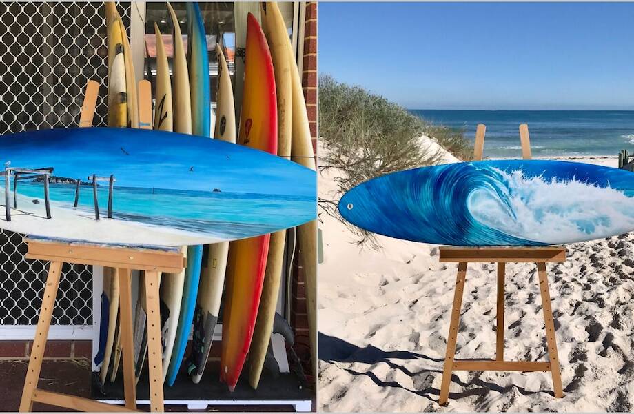 15 потрясающих досок для серфинга, которые художница превратила в картины