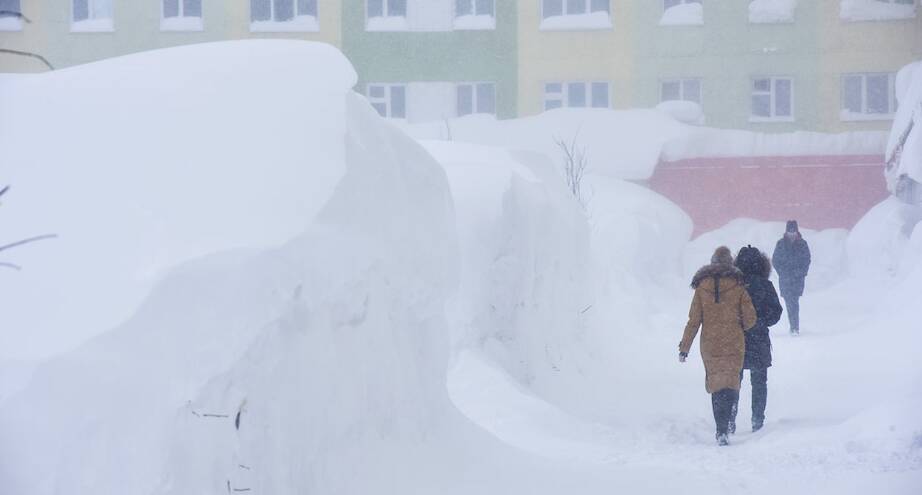 Фото дня: Норильск после нескольких дней снегопада