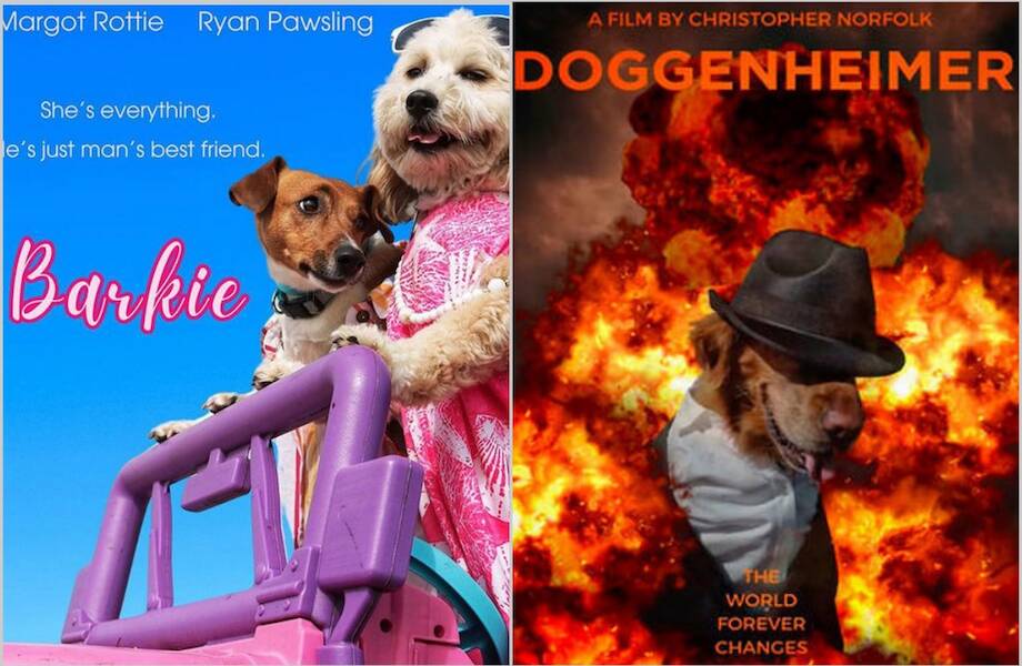 9 милейших постеров к известным фильмам, на обложки которых поместили собак